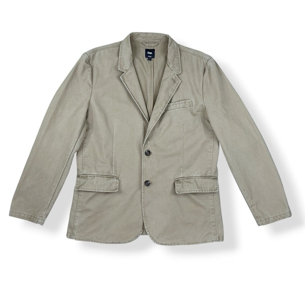 GAP Blazer Men Large Beige Long‎ Sleeve Sport Coat Jacket